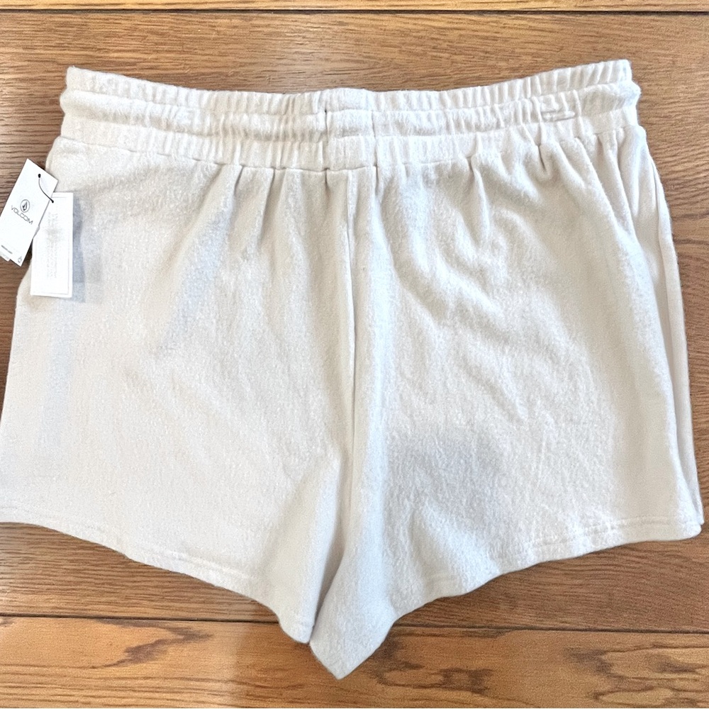 Volcom Lived In Lounge Fleece Shorts Cotton Blend NWT Cream Loungewear Size XL - Picture 5 of 10